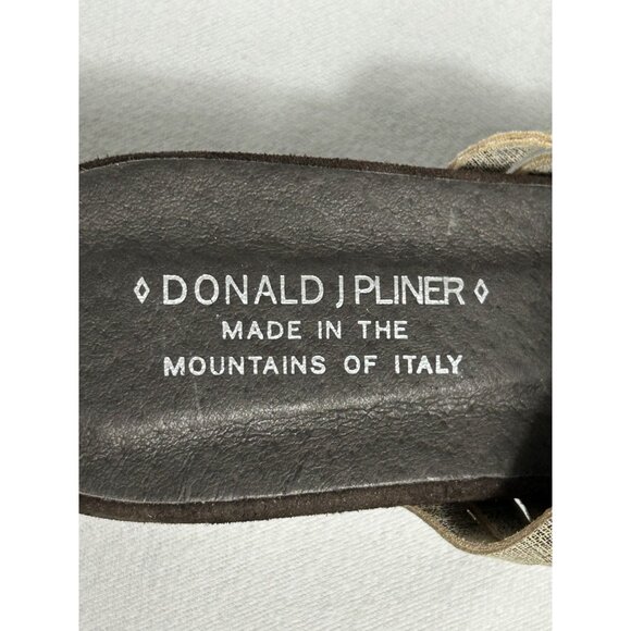 Donald J Pliner Glorie Wedge Sandals in Pewter - Sz 10 - Picture 7 of 9